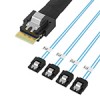 Slim SAS SFF-8654 4i to 4SATA  效劳器硬盘数据线